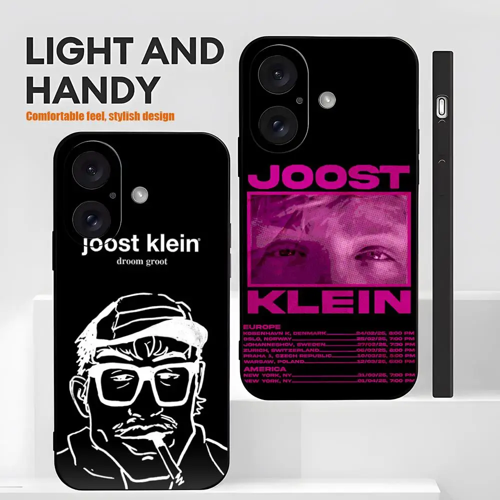 Фото Стильный чехол Cool J-Joost K-kleines Singer для iPhone 17 16 15 14 13 12 X XR XS 8 Plus Mini Pro Max, мягкий черный противоударный чехол №2