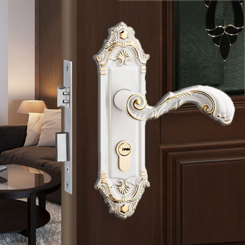 Дверной замок Qing Gu в европейском стиле бронзовый с двойным язычком для дома из