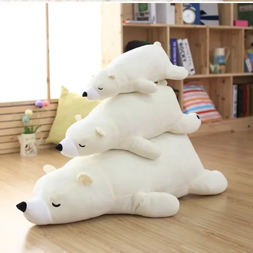 

[ Funny ] 75cm liv heart sea bear Stuffed Animals Plush toy doll model car sofa soft white sleepy polar bear Hold pillow gift