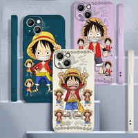 handsome pirate king luffy for apple iphone 12 13 pro mini pro max x xr xs xs max se 2020 liquid silicone cover funda phone case