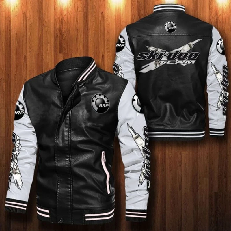 BRP Can Leather Jacket Men Bomber Jackets Motorcycle Stand Collar Winter Coats Autumn Comfort High Quality Black Business M-4XL
