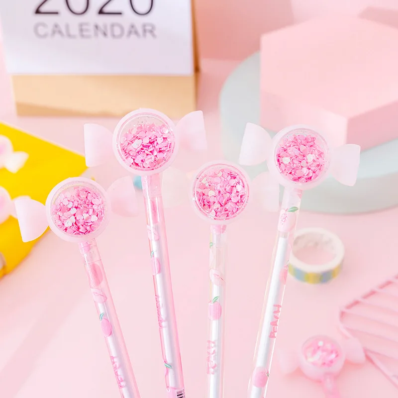 

40PCS Korean ins girl heart Sequin candy neutral pen cute creative little fairy signature pen student exam water pen