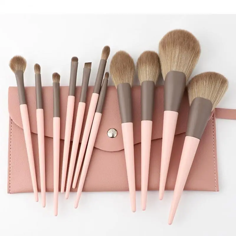 

11PCS Soft Fan Makeup Brush Set Eye Shadow Brush Loose Powder Brush Blush Brush Highlight Makeup Brush Set Beauty Tool Maquiagem