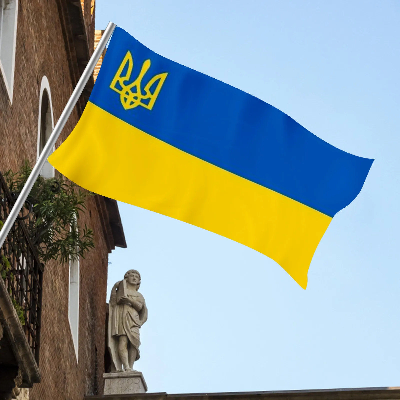 

Украинский флаг для помещений и улицы, цветные двухстроченные флаги украинской страны с двумя латунными люверсами, Обучающие игрушки раско...