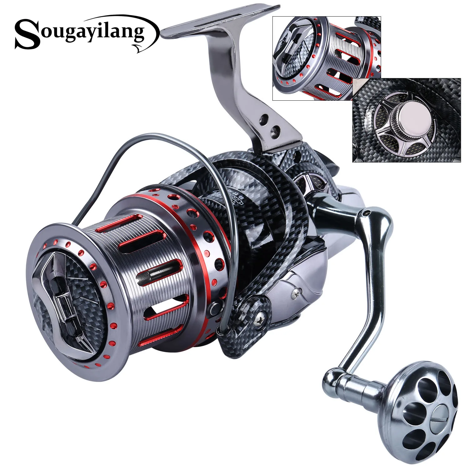 

Sougayilang Spinning Fishing Reel 8000-12000 Series 4.7:1 High Speed Gear Ratio Carp Fishing Reel Saltwater Jigging Reel Pesca