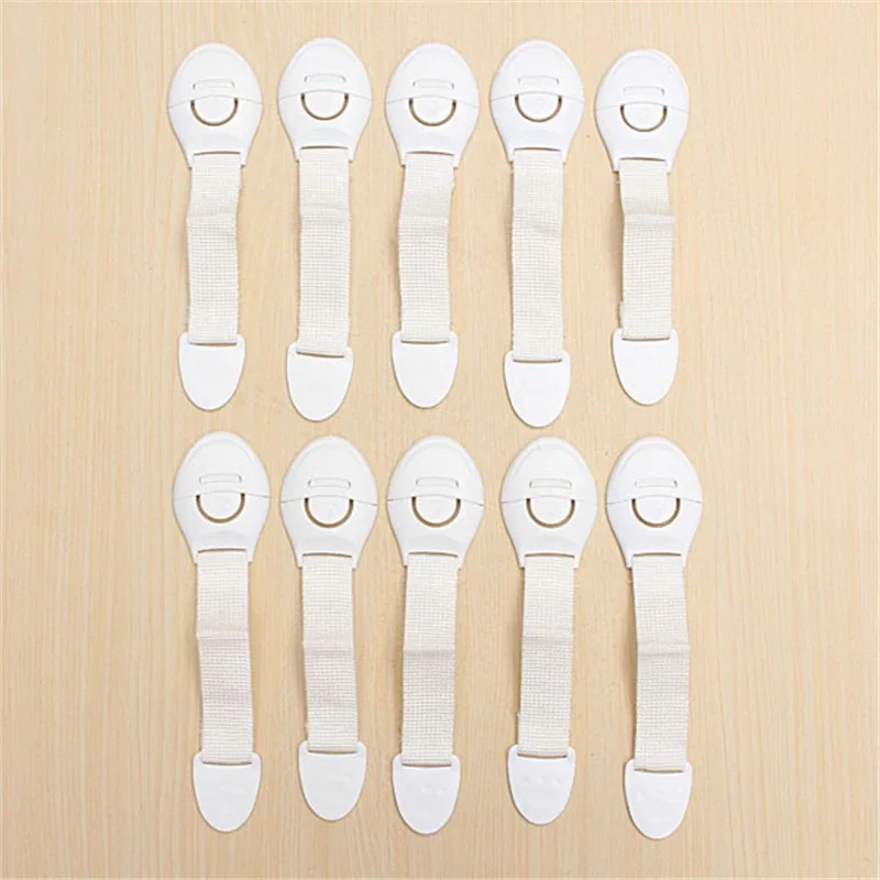 10Pcs Safety Plastic Baby Protection Lock Cabinet Door Drawers Refrigerator Toilet Blockers Kid Portect Care Straps Drawer Locks