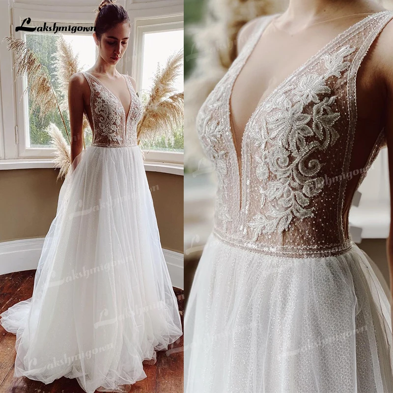 

Платье Свадебное ТРАПЕЦИЕВИДНОЕ с глубоким V-образным вырезом, без рукавов