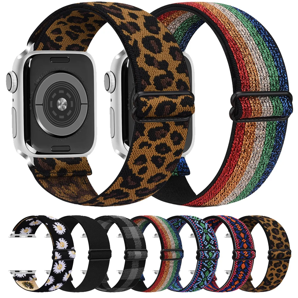 

Эластичный нейлоновый ремешок для Apple watch band 40 мм 44 мм 45 мм 41 мм 38 мм 42 мм 3 4 5 6 se 7