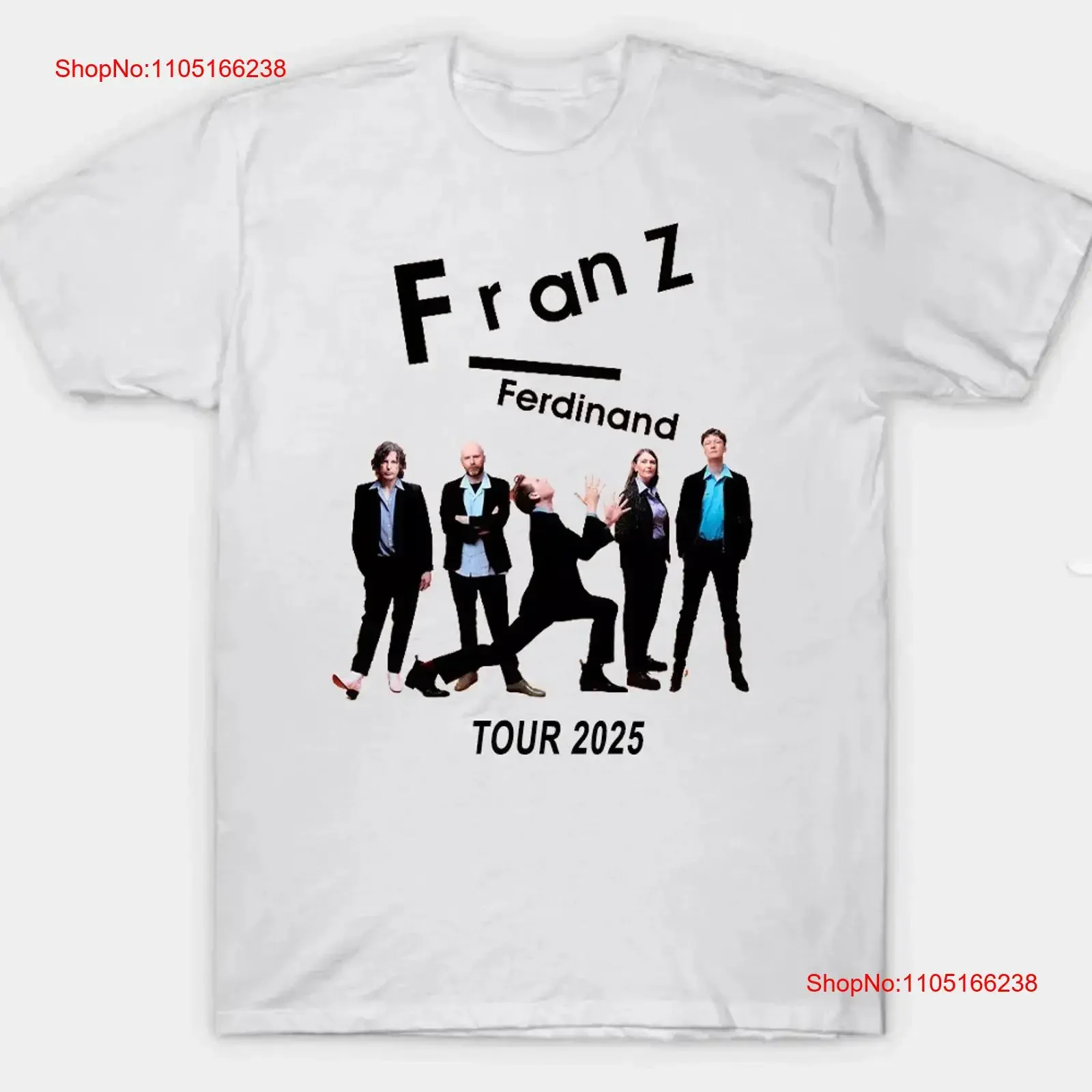 Фото Классическая футболка Franz Ferdinand Tour 2025 S 5XL 12D834 с винтажным стираным рисунком унисекс, растянутая модельерская одежда №1