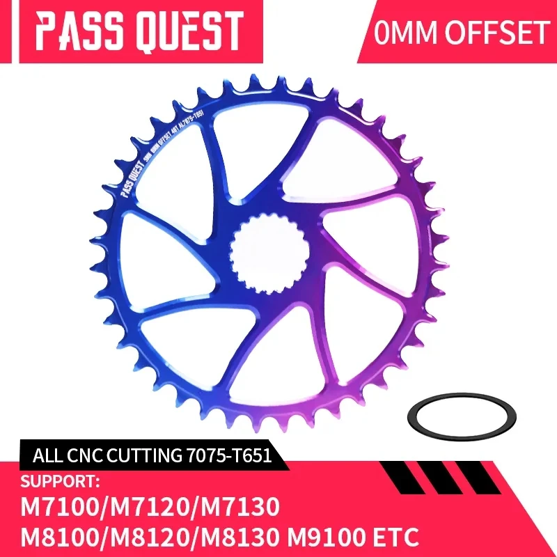 

PASS QUEST Bike Chainring 30/32/34/36/38/40T Direct Mount MTB Narrow Wide Bicycle Chainwheel for M7100 M8100 M9100 12S Crankset