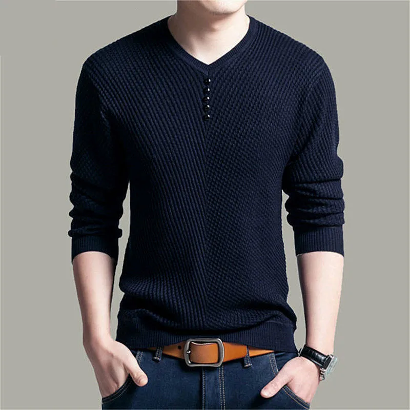 

Spring Autumn Sweaters Pullover Men V Neck Men Sweater Casual Long Sleeve Mens Slim Fit Knitted Sweaters Pullovers