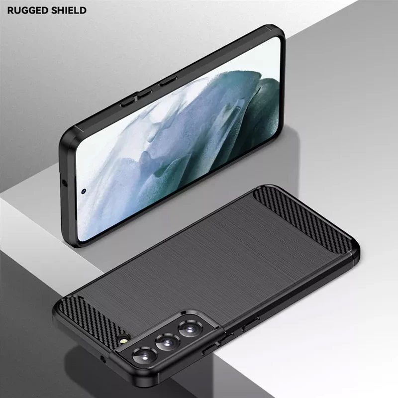 

Phone Case for Samsung S22 Ultra Carbon Fiber Soft TPU Shockproof Phone Cover for Galaxy S22 s21 s20 Cell phone Free Shipping