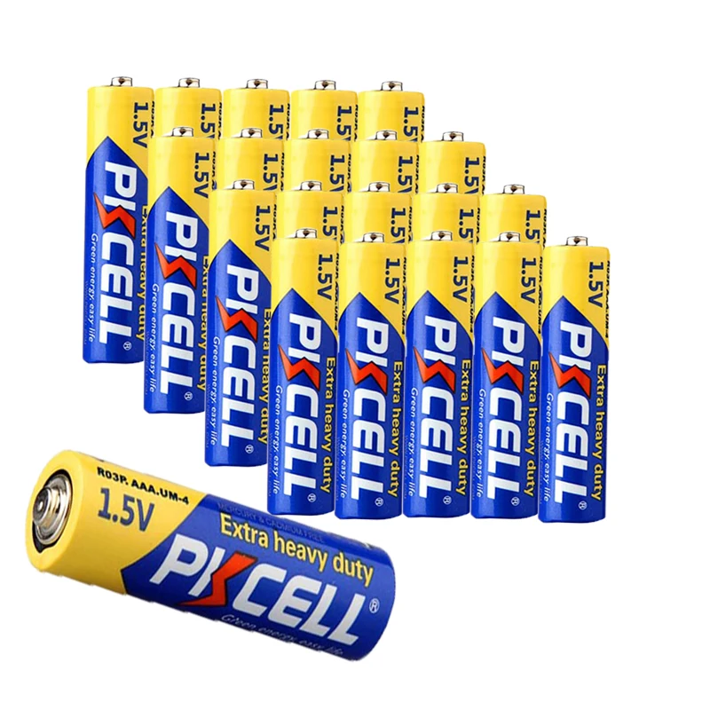 

PKCELL 1.5V R03P AAA Carbon Zinc Battery 20Pcs 3A UM4 MN2400 LR03 SUM4 LR3 Primary Batteries for Electric Toys Wireless Mouse