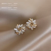 elegant and exquisite opal petal circle stud earrings for woman 2020 new classic jewelry luxury party girls unusual earrings