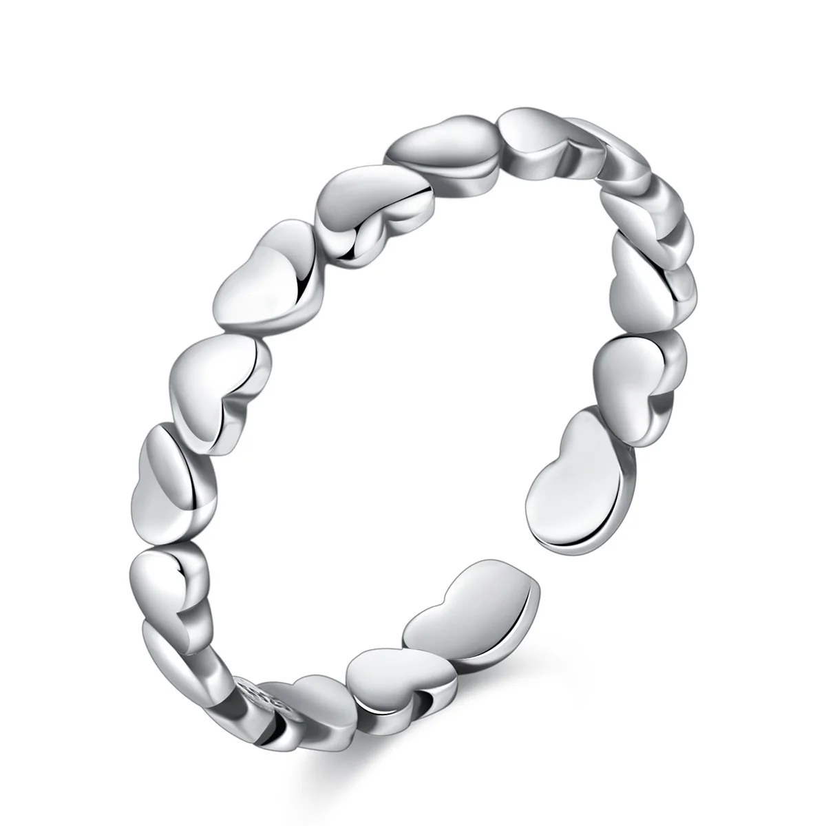 

S925 Sterling Silver Hand Ornaments Fashion Heart To Heart Women's Ring Opening Ring Wholesale