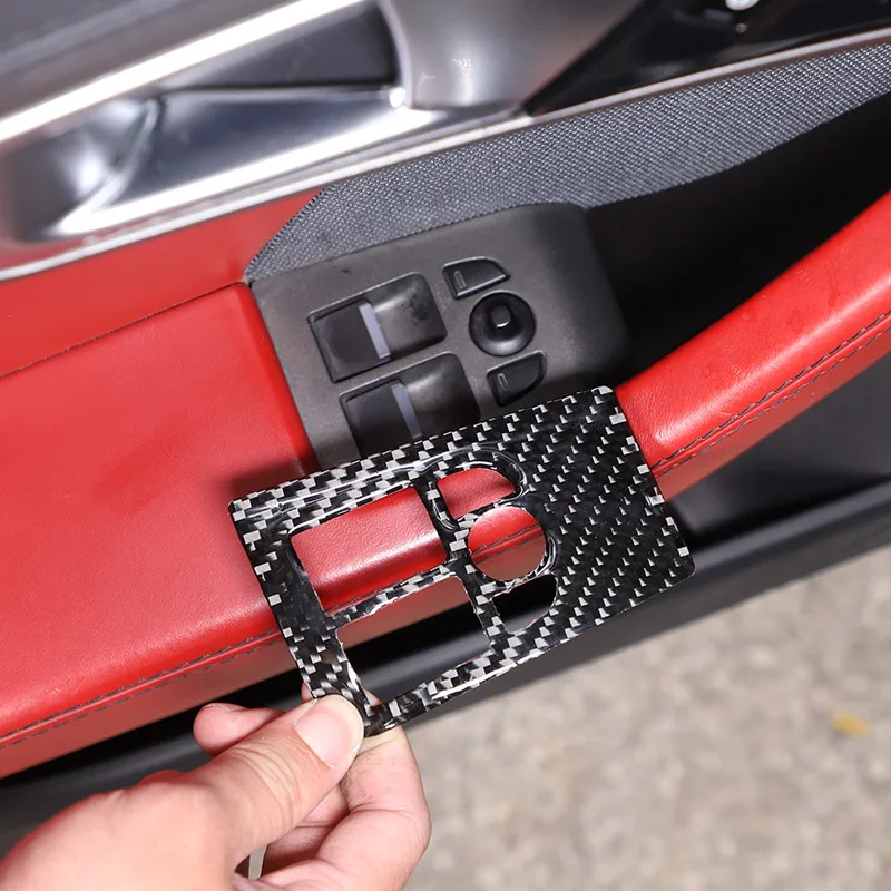 

For Jaguar F-TYPE 2013-2022 Soft Carbon Fiber Car Window Glass Lift Button Cover Trim Sticker Car Accessories Interior