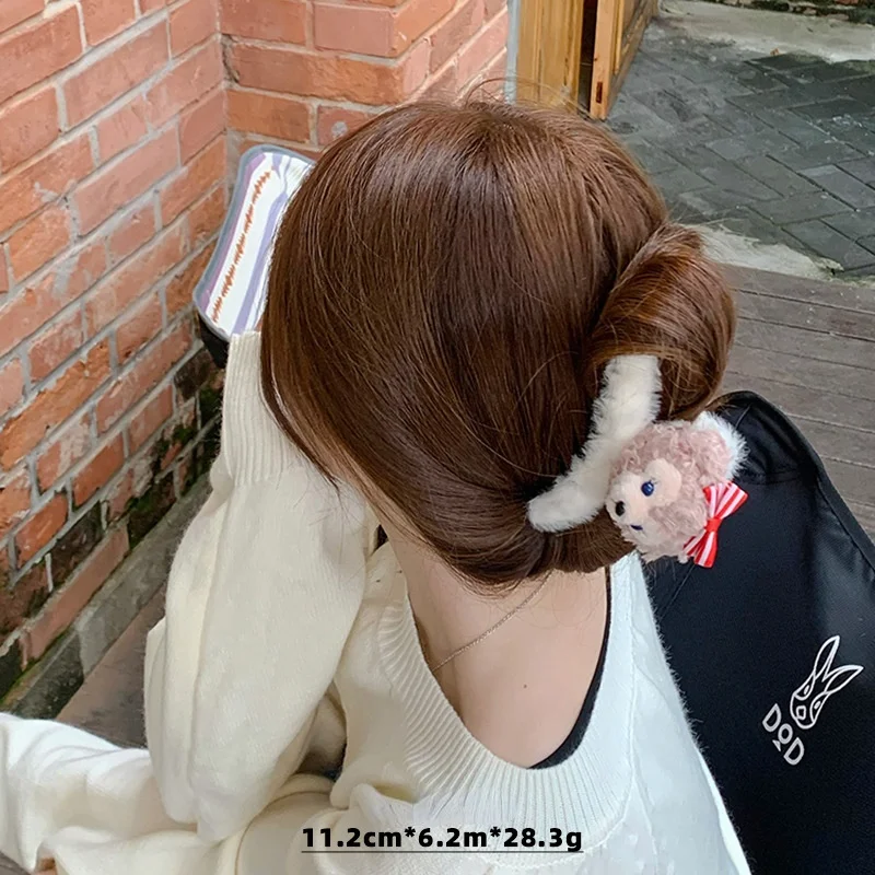 Autumn and Winter Cartoon Plush Shark Clip Large Hair Clip Korean Ins Back Head Updo Hair Claw Furry Hair Accessories for Women images - 6