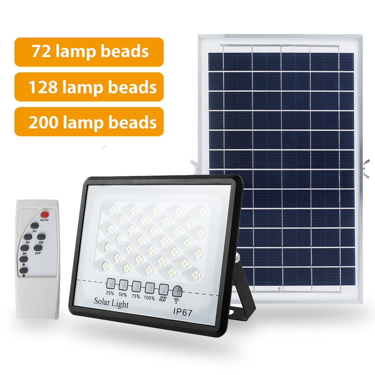 

Solar Outdoor Lamp 300watt Wall Bright With Remote Floodlight Street Control Spotlight Waterproof Super Lighting Light