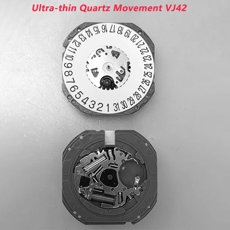 VJ42 Ультратонкий Кварцевый Механизм С Тремя Стрелками Календарь Черные Символы