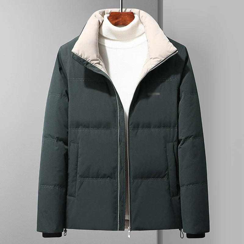 Winter Men Thermal Puffer Basic Coats Black Navy Blue Green Gray Thick Warm Puff Jackets Male Lightweight Padded Outerwear 2022