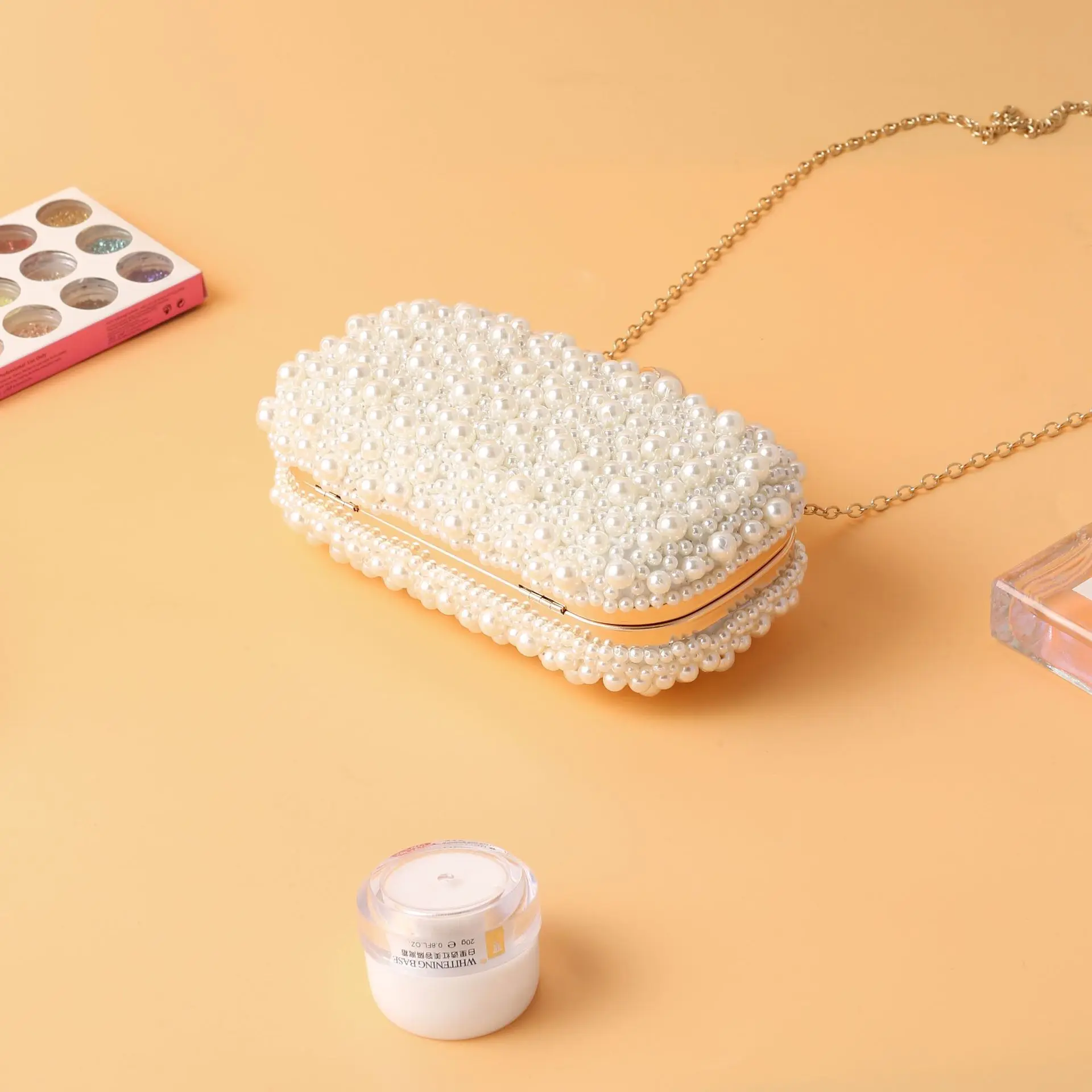 Клатч с жемчугом маленькая сумка-мессенджер женская сумка ручной работы из