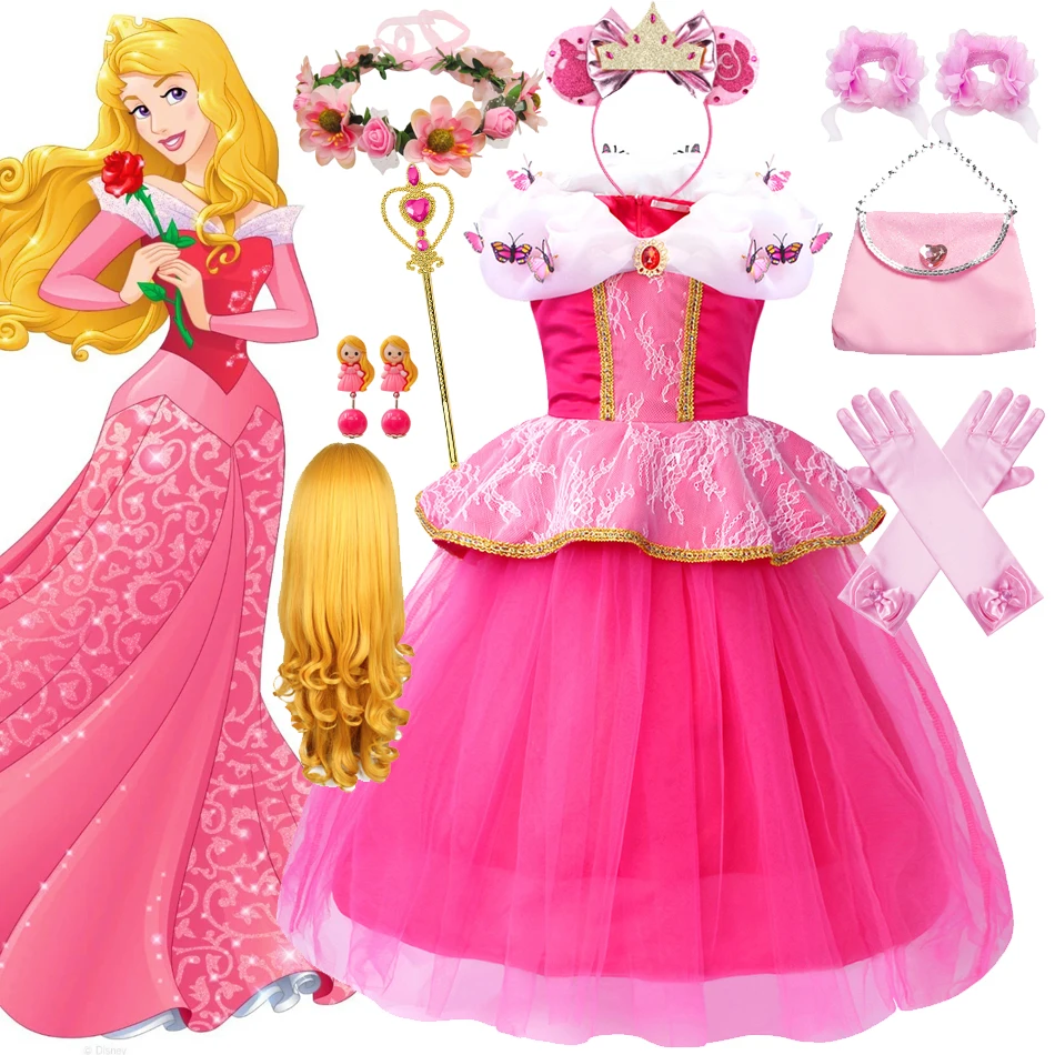 

Детское бальное платье с бабочкой для девушек, Спящая красавица, платье для выпускного вечера, платье принцессы с открытыми плечами, женский костюм