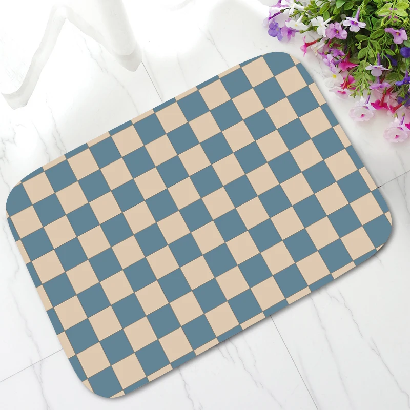 

Diy House Entrance Mat Checkerboard Door Mats Non-slip Kitchen Mat Bathroom Floor Mats Kids Carpet Carpet Living Room Rug Foot