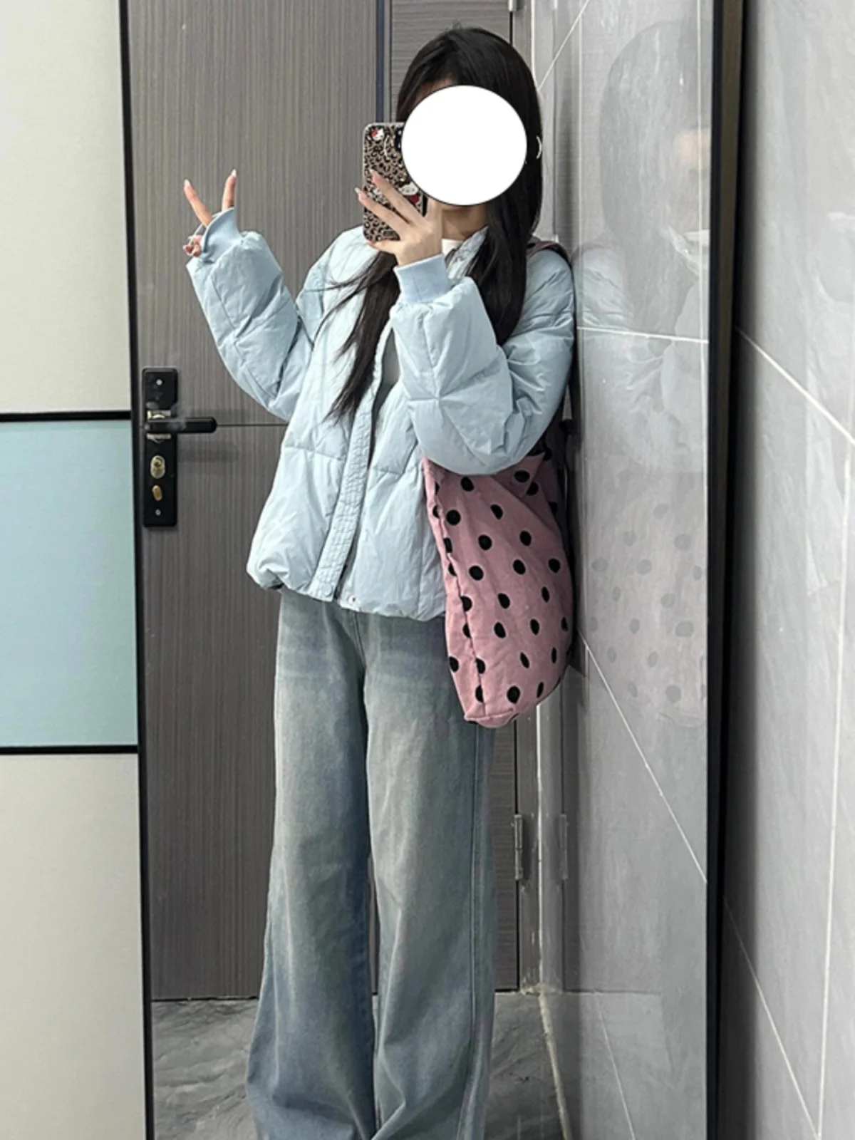 Пуховик корейской серии больших размеров с бейсбольным воротником одежда на