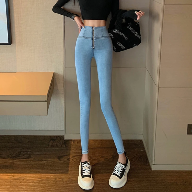 High Waist Peach Pants Hip Lift Jeans Female Y2k Stretch Buttocks Fitness Yoga Pants Slim Jeans Vintage Goth Pants Streetwear