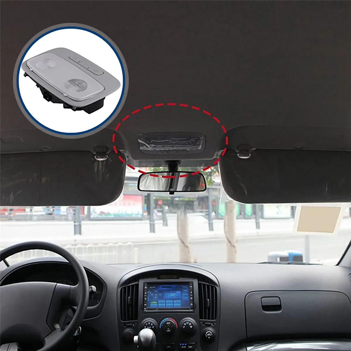 Фото Светильники для чтения на крыше в сборе Консольная лампа для Hyundai I800 IMax H1 Starex 2007-2015 Потолочный светильник 928704 H100TX 92870-4H100TX №2