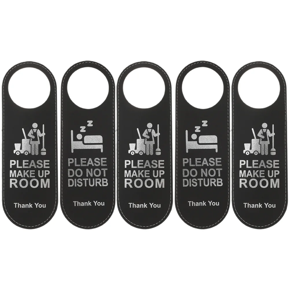 

5 Pcs Do Not Disturb Sign Double-sided Door Listing Please Make Room Sides Hanger Signs Hotel