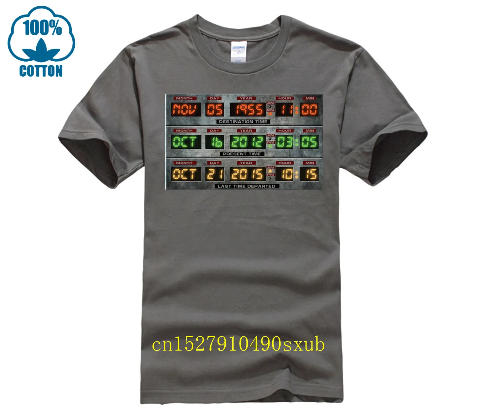 Back To The Future T Shirt last time departed Oct 21 2024 Men round neck cool man's T-shirt