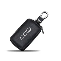 leather car key case keys full cover protection shell bag for fiat abarth 595 500 124 car accessories