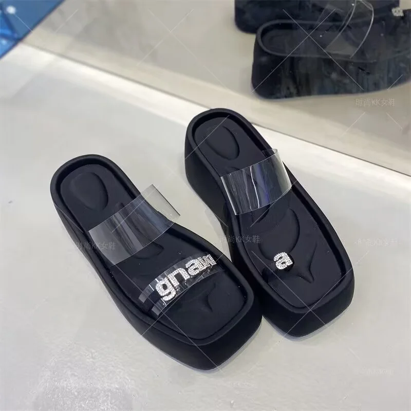 Wedges Platform Shoes Slippers Women Flip Flops Pvc Casual Slides 2023 New Summer Shoes Sandals Slingbacks Dress Lady Zapatillas