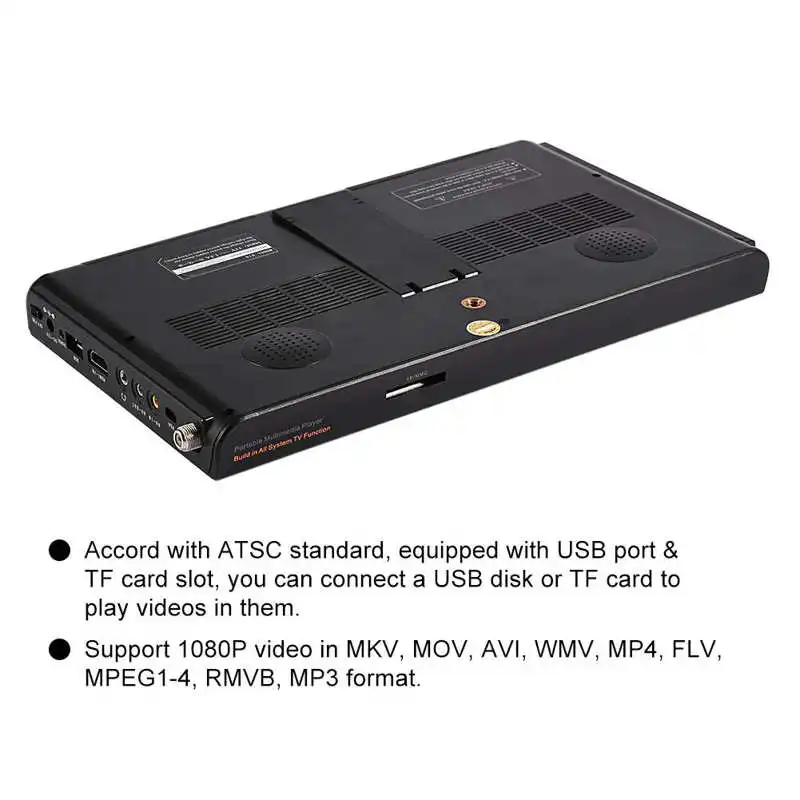 Портативный видеоплеер ATSC 10 дюймов 1080P HDMI для дома автомобиля самолета 110-220 В |