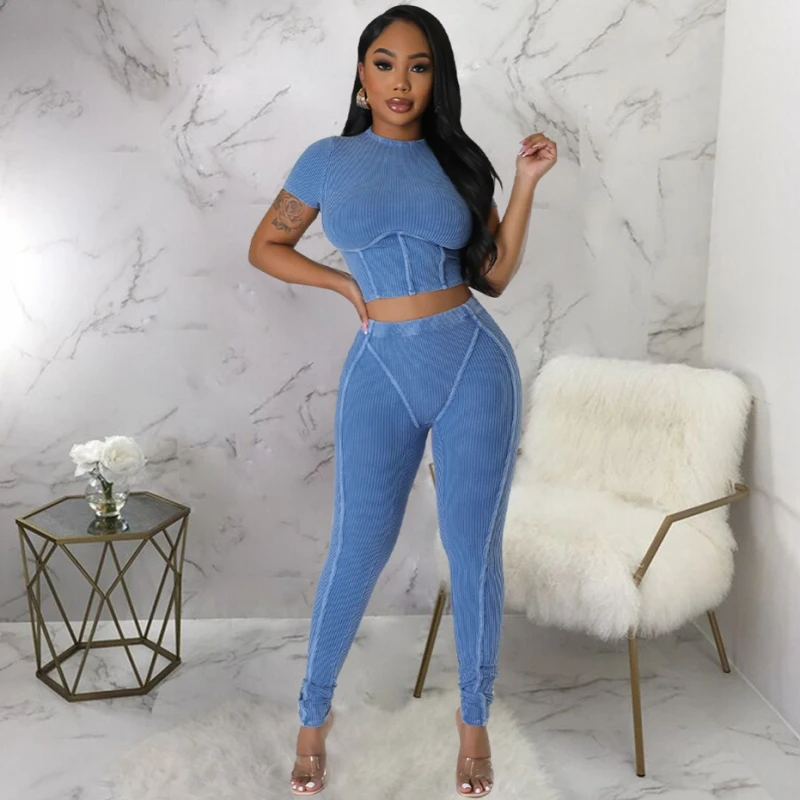 

Женский комплект из двух предметов, однотонный комплект из двух предметов с топом и брюками, лето-осень 2023