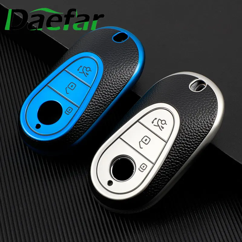 

Кожаный Автомобильный чехол для ключа с дистанционным управлением, чехол для Mercedes Benz C S Class W206 W223 S350 C260 C300 S400 S450 S500, защитный чехол без ключа