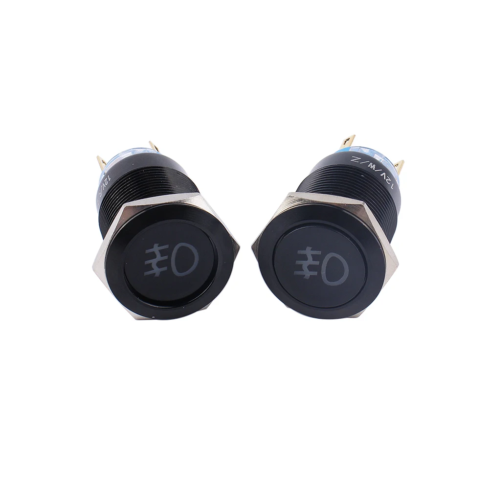 Fog lamp LED Momentary Reset Fixation locking waterproof 16mm 19mm Metal Push Button Switch 3V 5V 12V 24V 220Vsymbol customized |