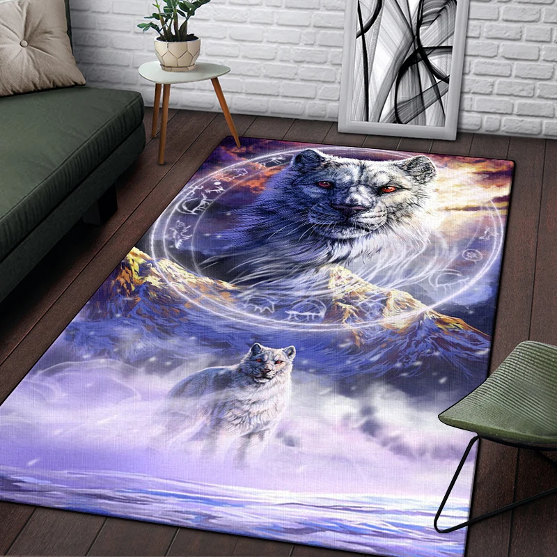 Ferocious Tiger HD Printed Carpet Household Rug Children's Room Living Room Rugs Yoga Mats Simple Floor Mat Gifts Dropshipping