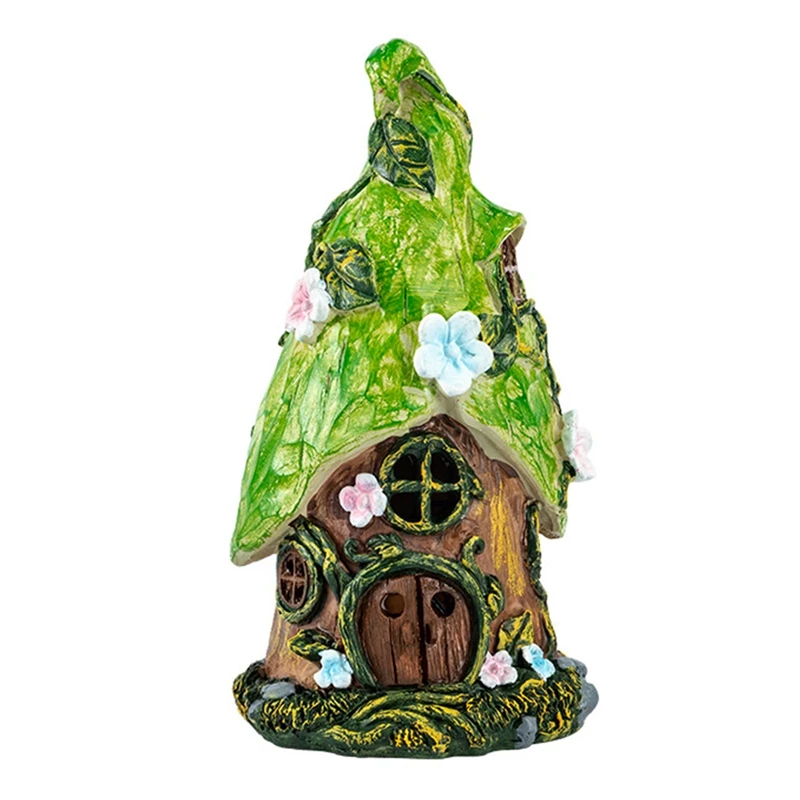 

Solar Garden Decoration Statue Tree House Resin Crafts Outdoor Lawn Ornament