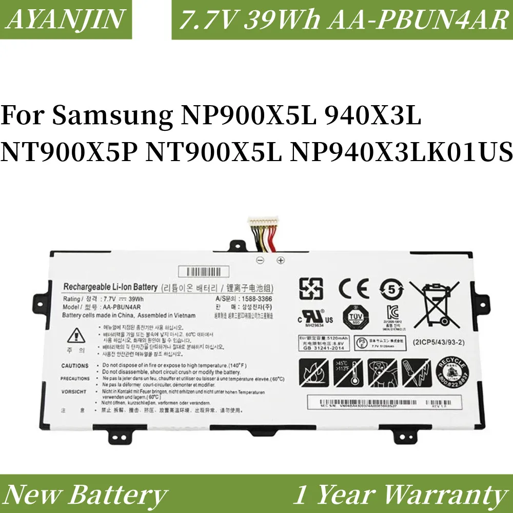 AA-PBUN4AR Аккумулятор для ноутбука Samsung NP900X5L 940X3L NT900X5P NT900X5L NT900X5M NP940X3LK01US Series 7 В 39 Втч