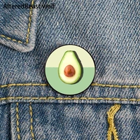 avocado half slice tropical fruit pin custom funny brooches shirt lapel bag badge cartoon enamel pins for lover girl friends