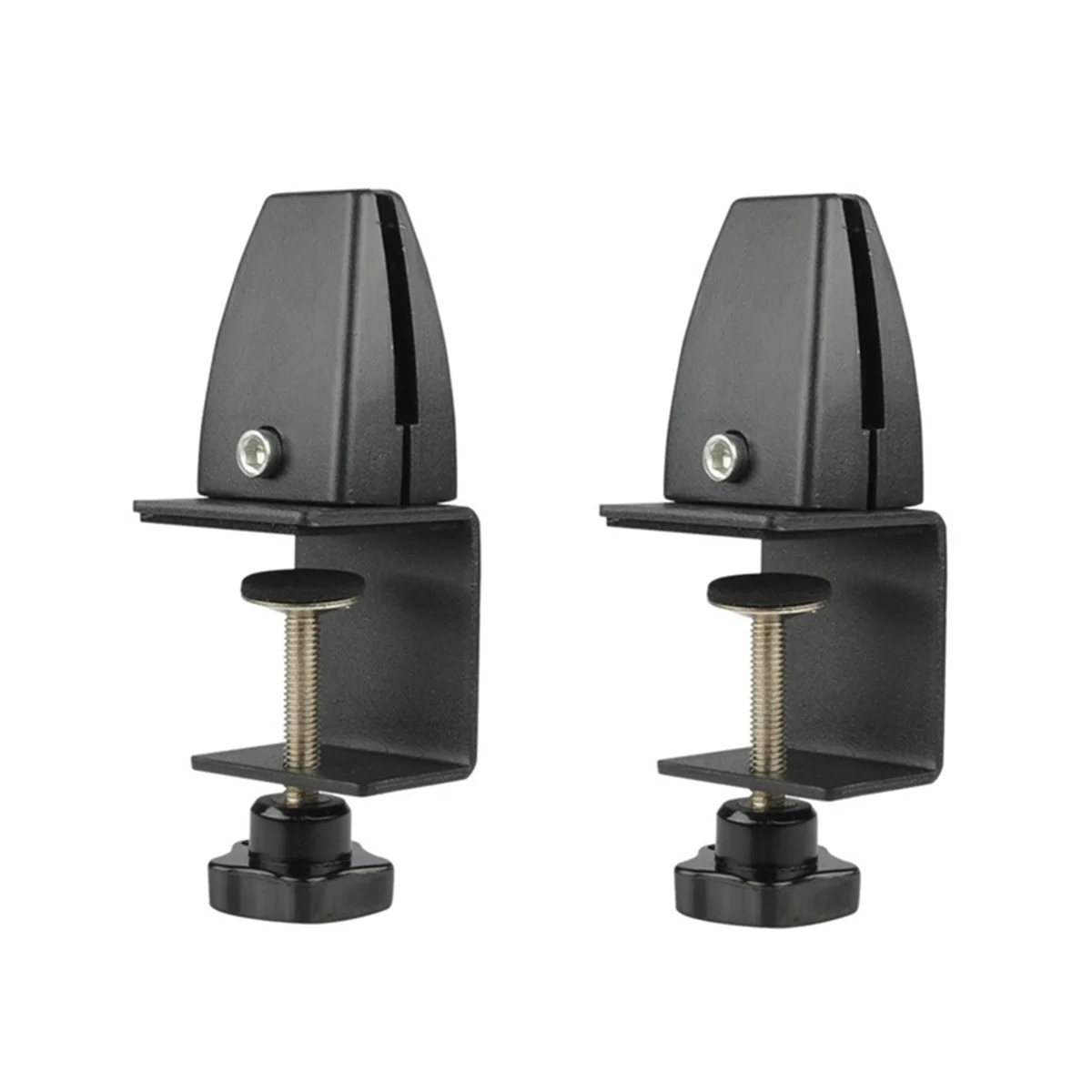 

2PCS Aluminum Alloy Glass Clip Adjustable Mobile Screen Clip Office Desk Partition Clip Black
