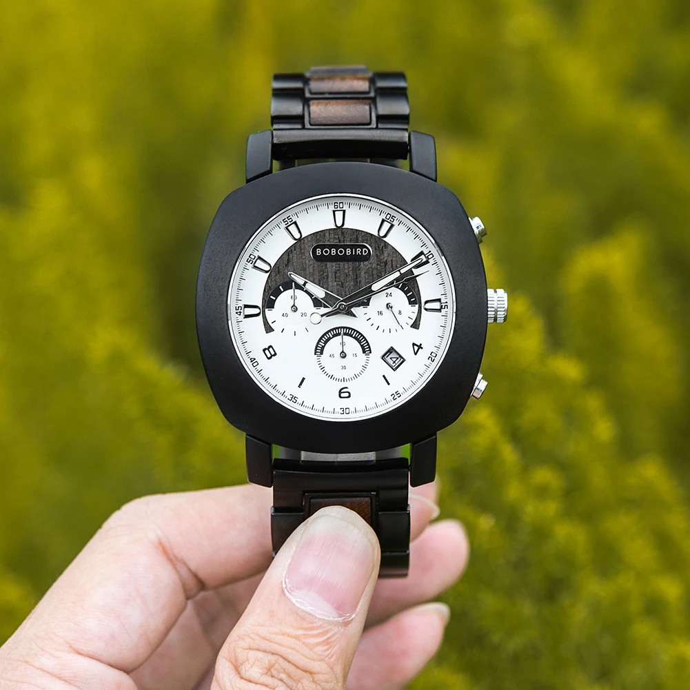 

BOBO BIRD Wooden Men's Watches Luxury Quartz Wristwatch Fashion Watch With Gift Box Support LOGO Customized & Drop Shipping