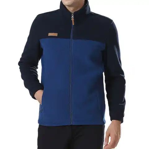 Мужская теплая флисовая куртка, темно-синяя повседневная куртка-бомбер, утепленная куртка на флисе, на весну 2019