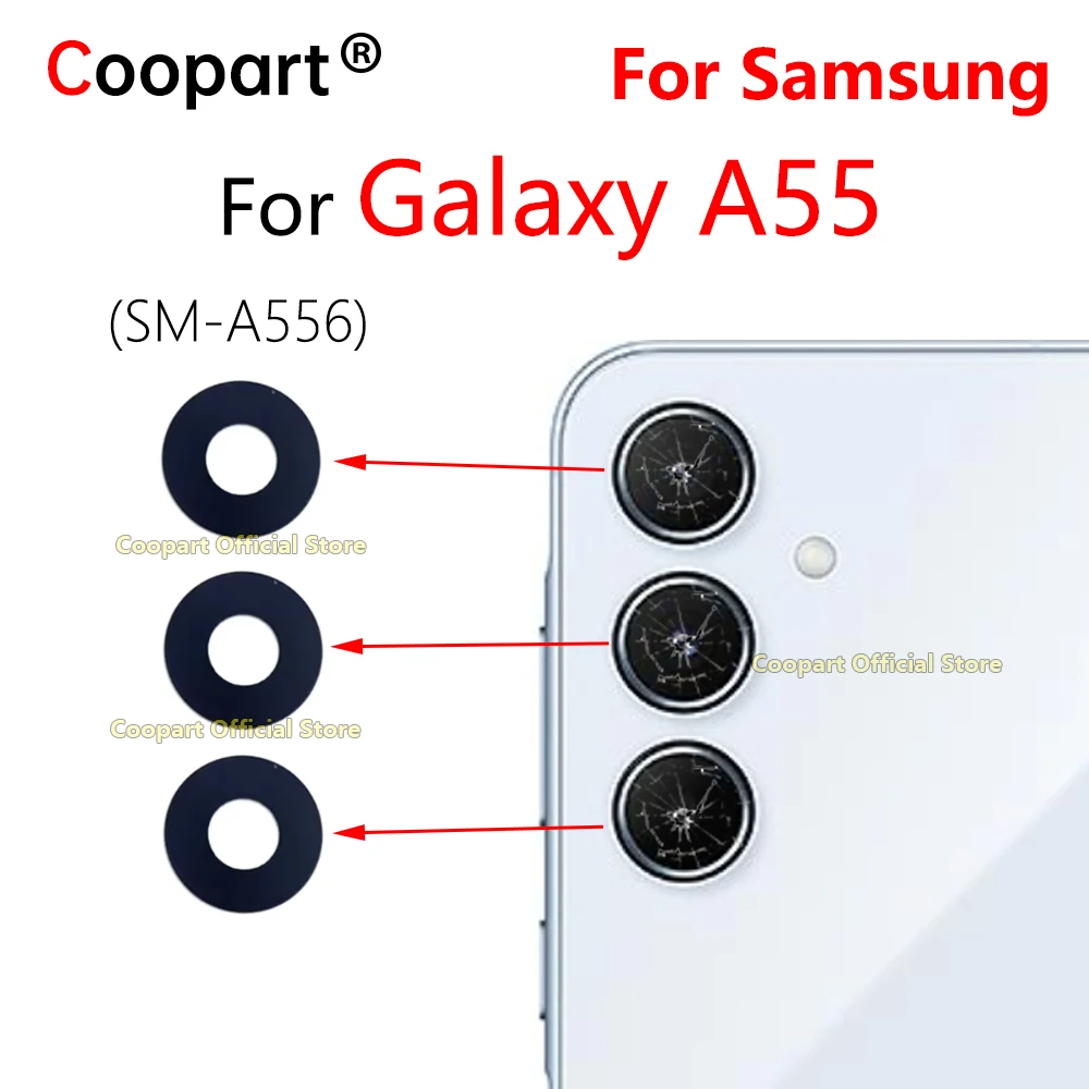 New Coopart стеклянная линза задней камеры для Samsung Galaxy A55 5G SM-A556 замена с клейкой