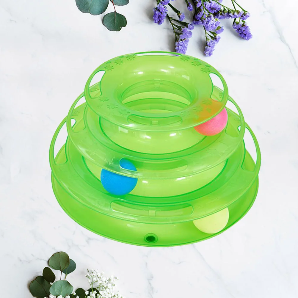 

Cat Toy Toys Interactive Track Amusement Plate Tower Pet Tracks Training Cats Level Kitten Round Indoor Fun Three Levels Play
