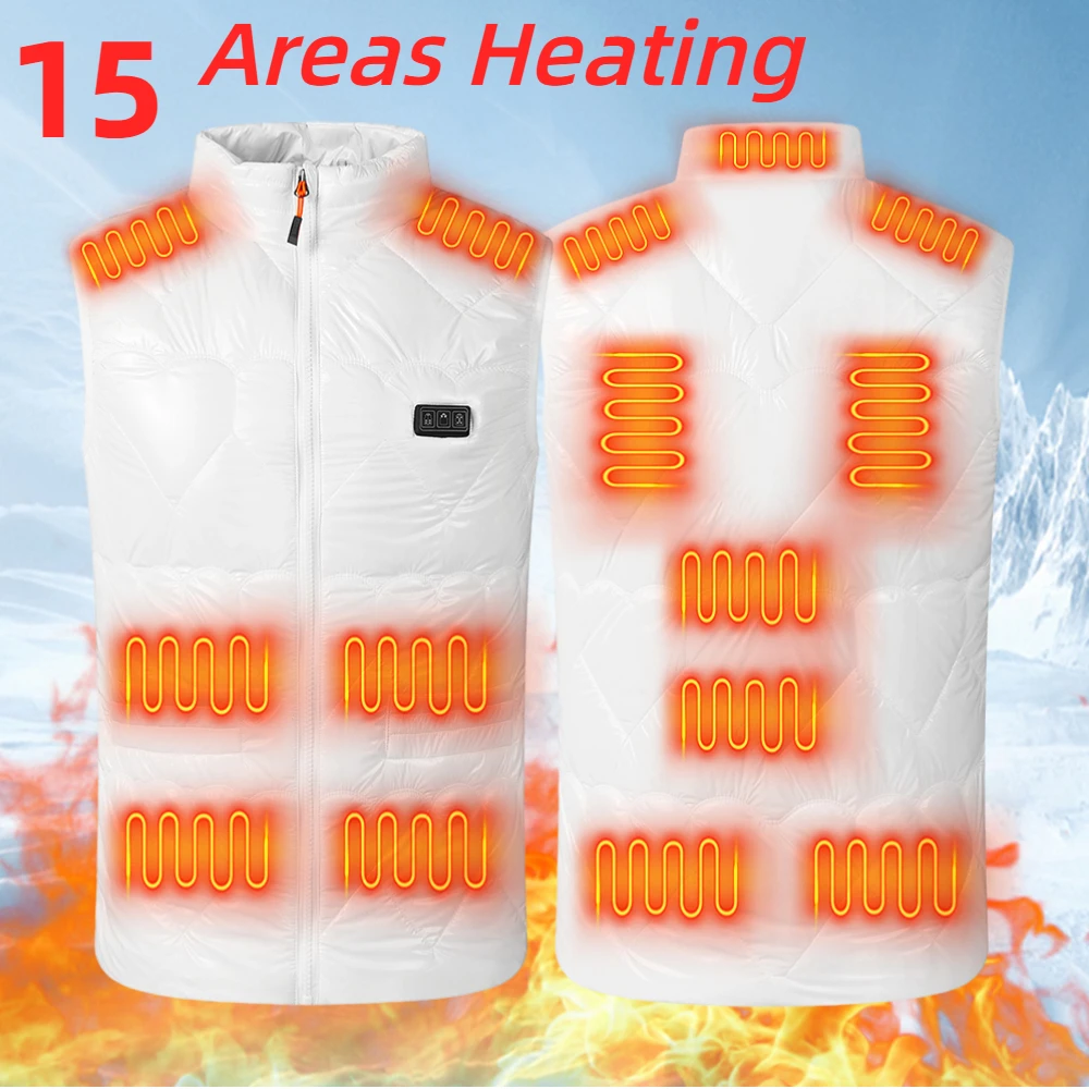 Зоны с подогревом 15 Жилетов Зимняя женская куртка электронагревом Usb