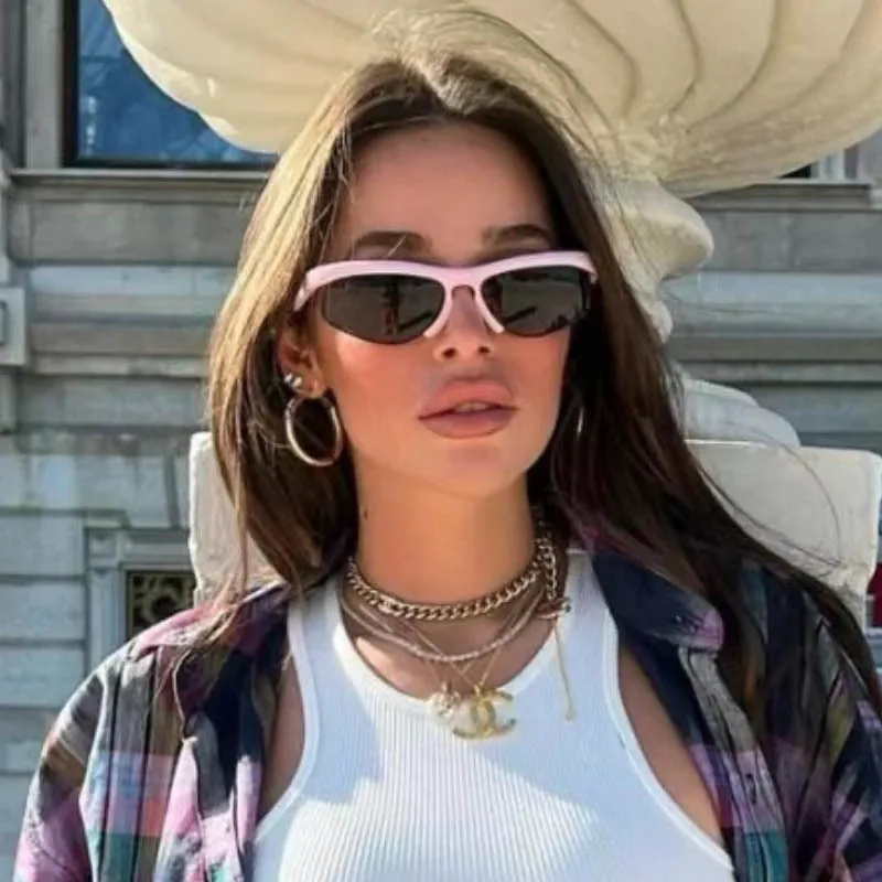 

Celebrity Half Frame Sunglasses Women Brand Square Sun Glasses Men Vintage Mirror Shades Outdoor Goggles Lady Windshield Oculos