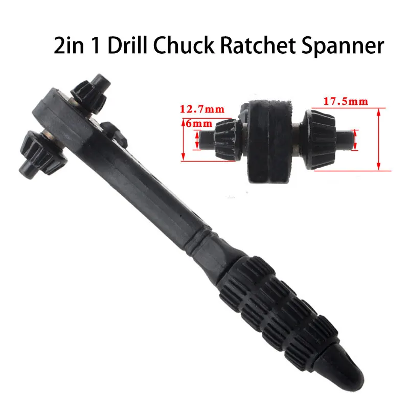 

2 in 1 Drill Chuck Ratchet Spanner Two-way quick ratchet Two-ended dual purpose spanners Hardened Drop shipping